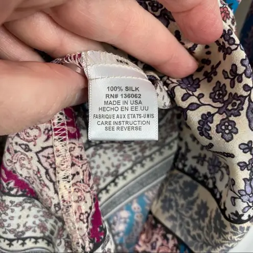 Lavender Brown Stitch Fix Burgundy Jenna Split Neck Silk Blouse Sz.M NWT