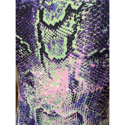 Le Superbe Reversible One & Done Snake & Crystal Midi Tank Dress Size Small