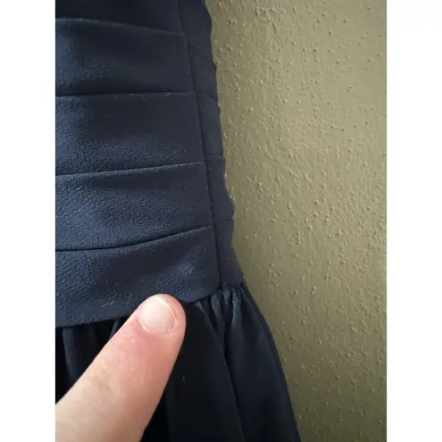 Azazie Bridesmaid Dress Blue Size A0 Midi A Line Flare Polyester Formal‎ Wedding