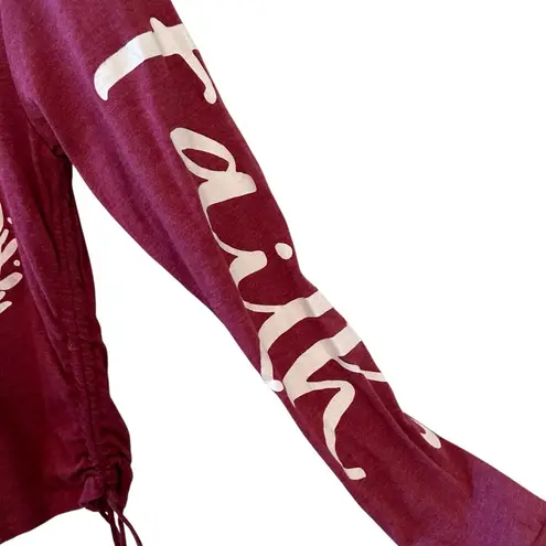 On Fire | Maroon Faith Graphic Hoodie Size Small NWT NEW