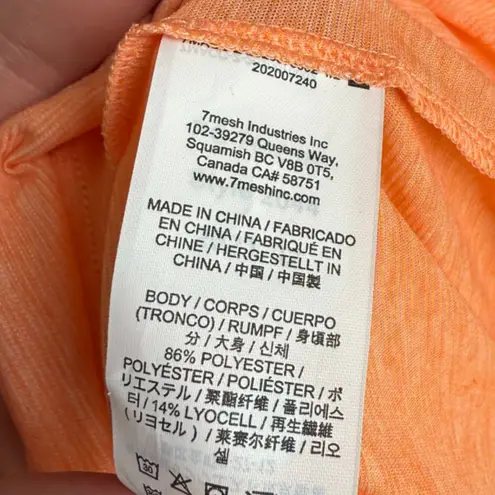 NWT 7MESH Industries Fuzzy Peach Elevate Short Sleeve Shirt Orange Size XS