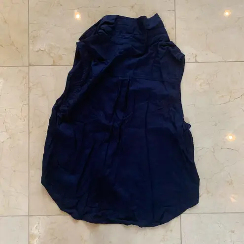 Tinley  Road Navy Blue Button Down Blouse Sz Large