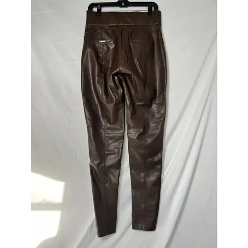 Maniere De Voir MANIÈRE DE VOIR VEGAN LEATHER & SUEDE
RIBBED LEGGING - CHOCOLATE BROWN- Size 12