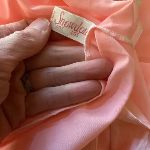 Vintage 60s pink embroidered night gown Size L