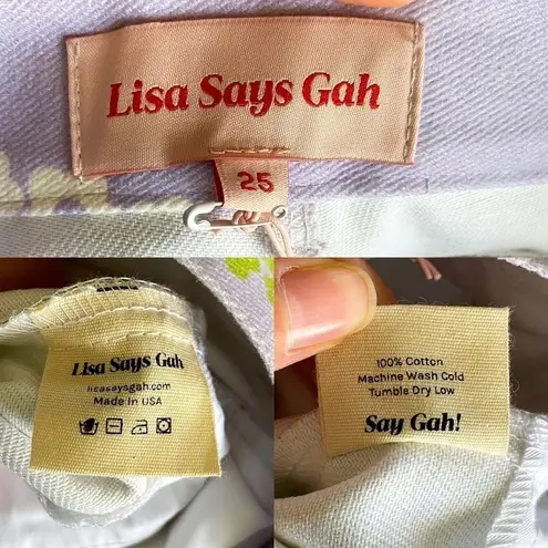 Lisa Says Gah LSG Jean UO Exclusive Printed Robyn Yin Yang Floral Peace Lavender Retro 25 NWT