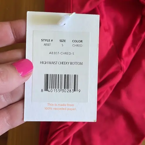 ANDIE Bikini Set Havana top High Waisted Cheeky Bikini Bottom Cherry Red Size S