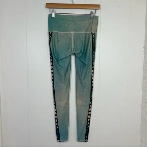 Teeki  Teal Blue Moon Phases Hot Pants Leggings