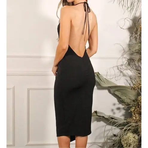 Katie May NEW Ringleader black halter deep v neck line knee length Dress Size S