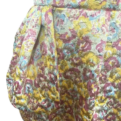 Zac Posen Target Floral Brocade Mini Dress Gold Size 5 Sleeveless Party Cocktail