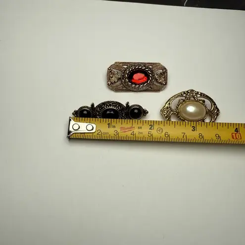 1928 Collection Brooch Pin Lot Of 3 Retro Art Deco Style