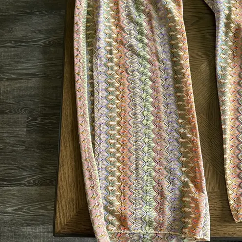 Becca Virtue Crochet Striped Pants Swim cover up, size medium, $88