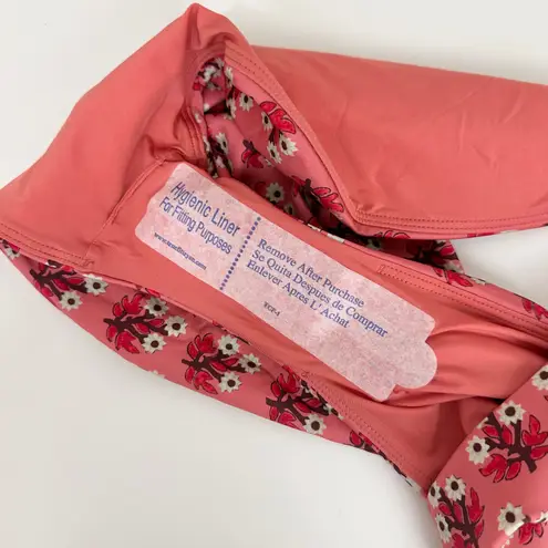 J.Crew  Sunny Bikini Bottom Classic Sculpt Coral Multi Pink Red Floral XL NWT