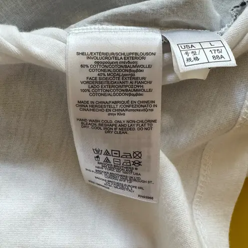 Brooks Brothers Women’s blue lace over white short sleeve shirt Large