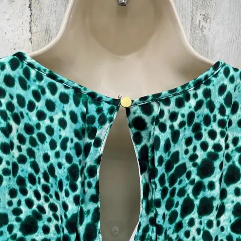 Jennifer Lopez JLO Maxi Dress Womens 4 Green Animal Print Polyester Lined