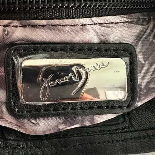 Drake Junior Black Leather Zipper Shoulder Bag