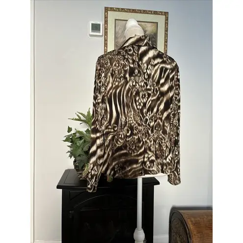 CH Chancelle Women Blouse Size 14 Collared V Neck Long Sleeve Open Front Button