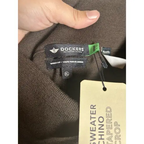 Dockers Women’s Tapered Crop Wool Blend Brown Straight Leg Pull On Pants XL