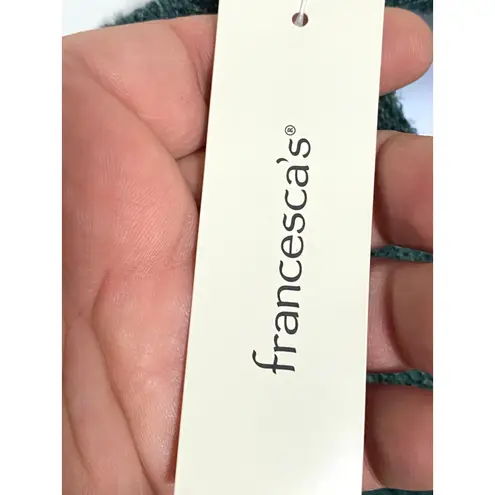 Francescas Harper Heritage Green Sweater Dress L Surplice Open Back Bow Boho NWT Size L