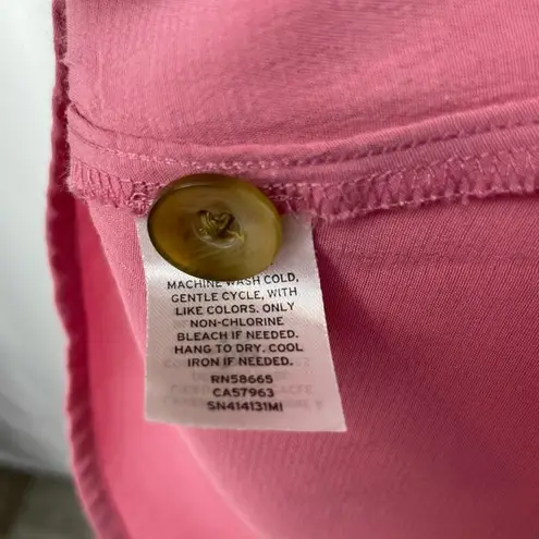 Something Navy Button Pleated Short Sleeve Flared Mini Dress In Dusty Pink Small