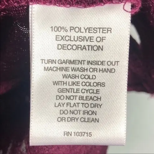 Valerie Stevens Maroon Burn Out Top Size M