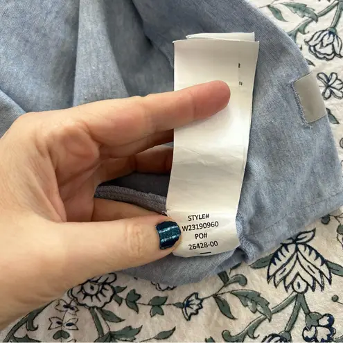 prAna Light Blue Long Sleeve Tee sunset chaser Sun rainbow graphic xl organic