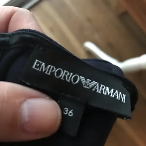 Emporio Armani Emma Seamed V-Neck Navy Blue Minidress size 36