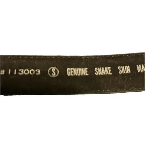 Vintage 80s Genuine Snakeskin Belt Teal Green Exotic Made In Taiwan Womens Small