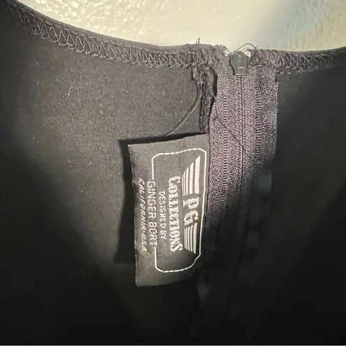 Vintage PG Collections Ginger Bort Jumpsuit Black White Embroidered