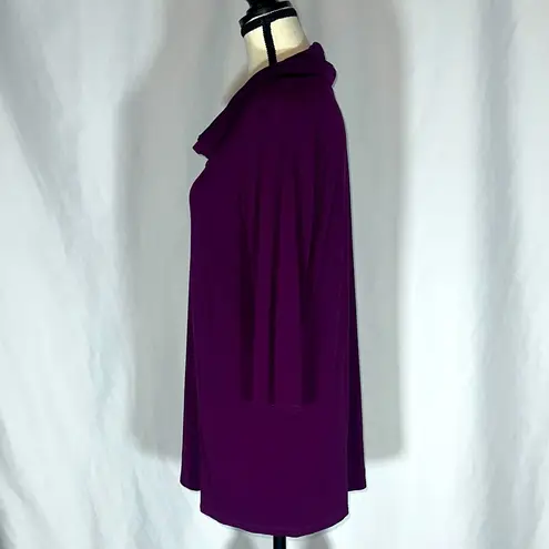 J. Jill • Wearever Collection Deep Purple 3/4 Sleeve Cowl Neck Size L Petite
