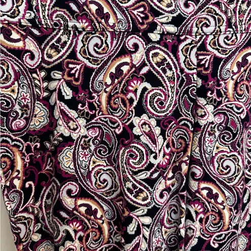 Lands' End Starfish NEW Leggings Mid Rise Deep Sea Navy Paisley Size M (10