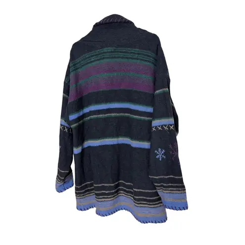 Christopher & Banks Vintage Wool Cardigan Jacket Snowflake Pattern Size M