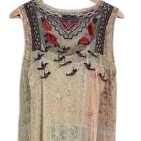 Johnny Was Eniola heavily embroidered Mesh Dress NWT RARE
