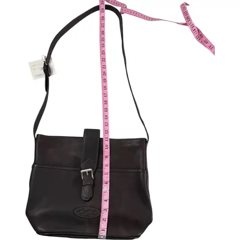 VTG Le Donne Leather Hobo Horse Stamp Dark Brown Leather Crossbody Bag Purse