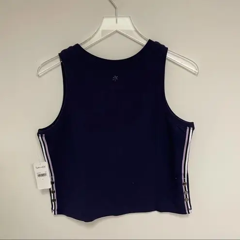 Splendid  Small Navy Crop Tank Side Snap Buttons Sporty Summer NWT