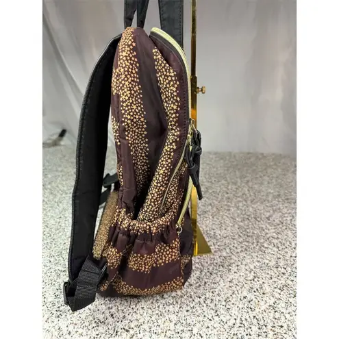 Betsey Johnson NYC Women's Brown Backpack Gold Accents Star Stripe Design