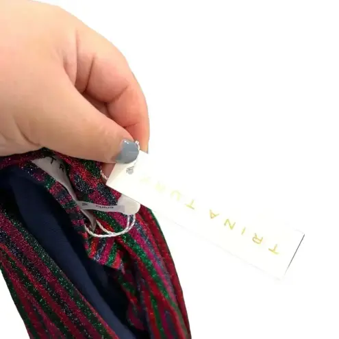 Trina Turk ‎ Sophie Top Rainbow Glitter Metallic Sleeveless Surplice Size Medium