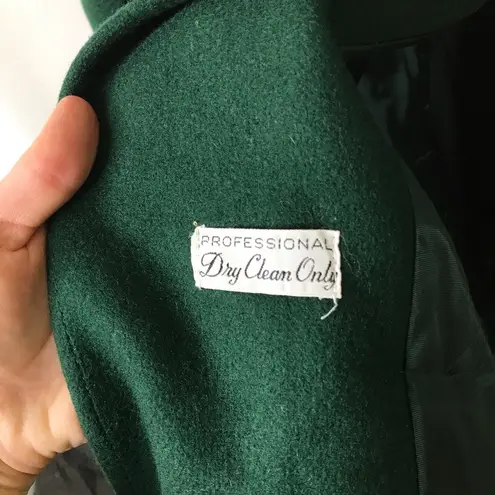 Vintage Deep Green Wool Double Breasted Overcoat