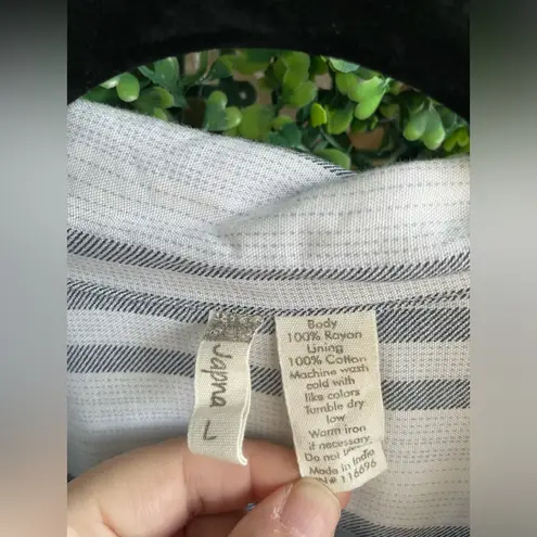 Japna White & Light Blue Stripes | Collar | Front & Side Pockets \ Women’s Lg thumbnail 6