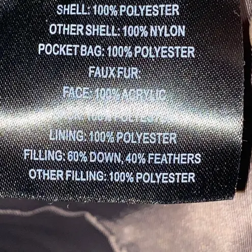 T Tahari SIZE SMALL (see measurements below)Dark GrayPuffer Coat Faux Fur Hood