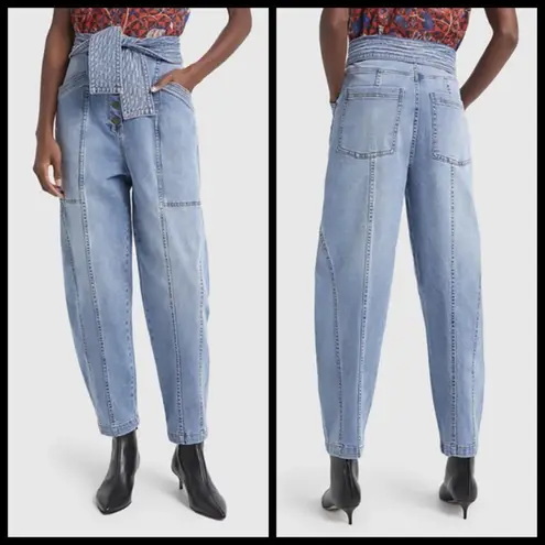 Ulla Johnson ππ Otto Jean Mid Wash Tie Front Button Fly High Rise 4 NWT