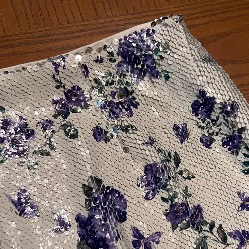 Majorelle Tamara Sequin Skirt in Purple Butterfly Asymmetrical Hem Size Medium