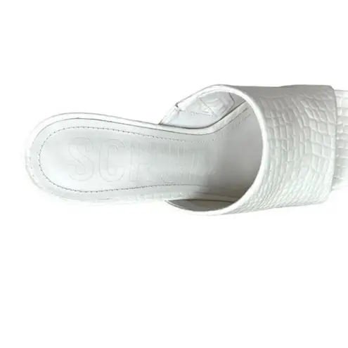 Schutz Womens Darah Platform Croc Print White Mules Slip On-Shoes Size: 10 NIB