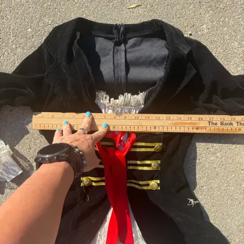 Leg Avenue Captain Swashbuckler velour lace up front coat dress w lace sleeves M