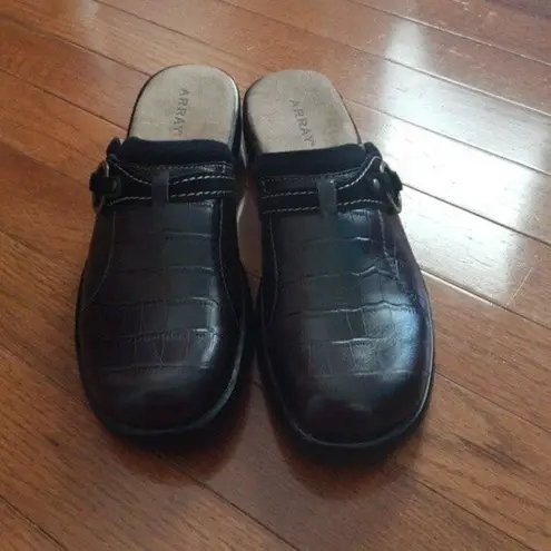 Array Slip Ons Black Backless Slip Ons