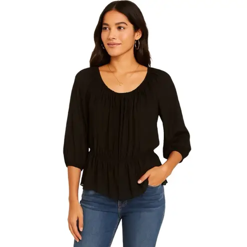 Joie Black Peasant Blouse Size Medium