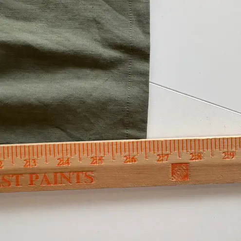 Theory  Cortland Caliver Olive Green Linen Blend Drawstring Waist Pants Women's L - Image 8