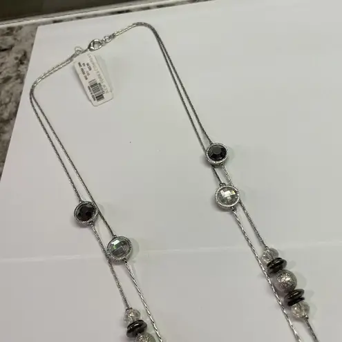 New York And Company NWT $22.95 Silver Tone Multi Strand Costume Jewelry Necklace