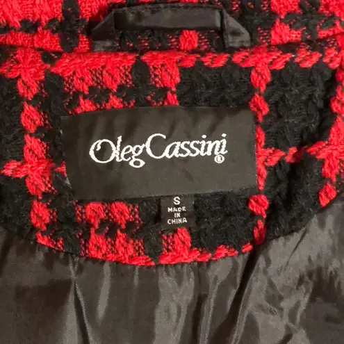 Oleg Cassini  Red and Black 3 button Coat Size S