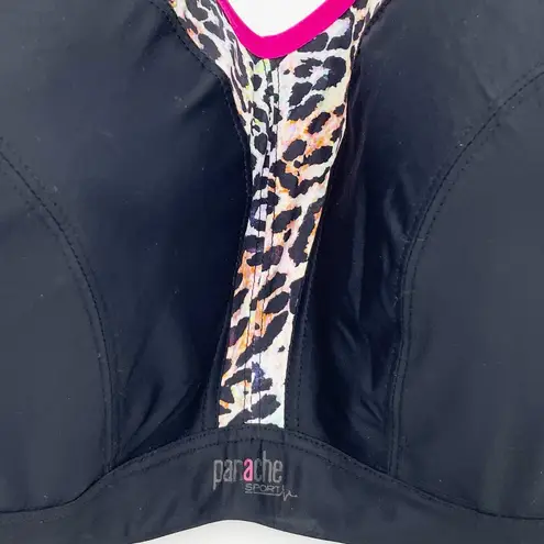 Panache  Underwire Ultimate High Impact Sports Bra Black Pink Leopard Size 34HH