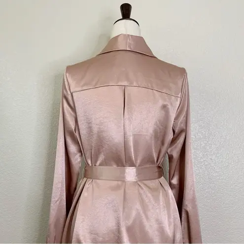 L'Academie Pink Satin Double Breasted Button Blazer Dress, Sz Medium